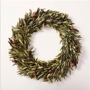 20" Preserved Olive Leaf Wreath Faux Red Olives - Hearth & Hand Magnolia Target